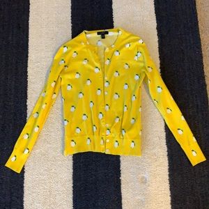 NWOT J. CREW Jackie Lemon Print Cardigan XS